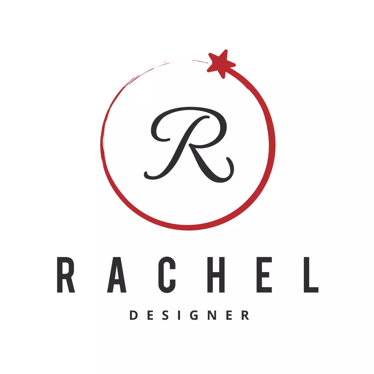 Logo danh thiếp thiết kế tối giản màu đỏ