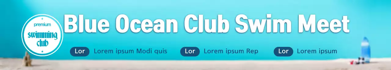 Banner de evento de natação minimalista azul