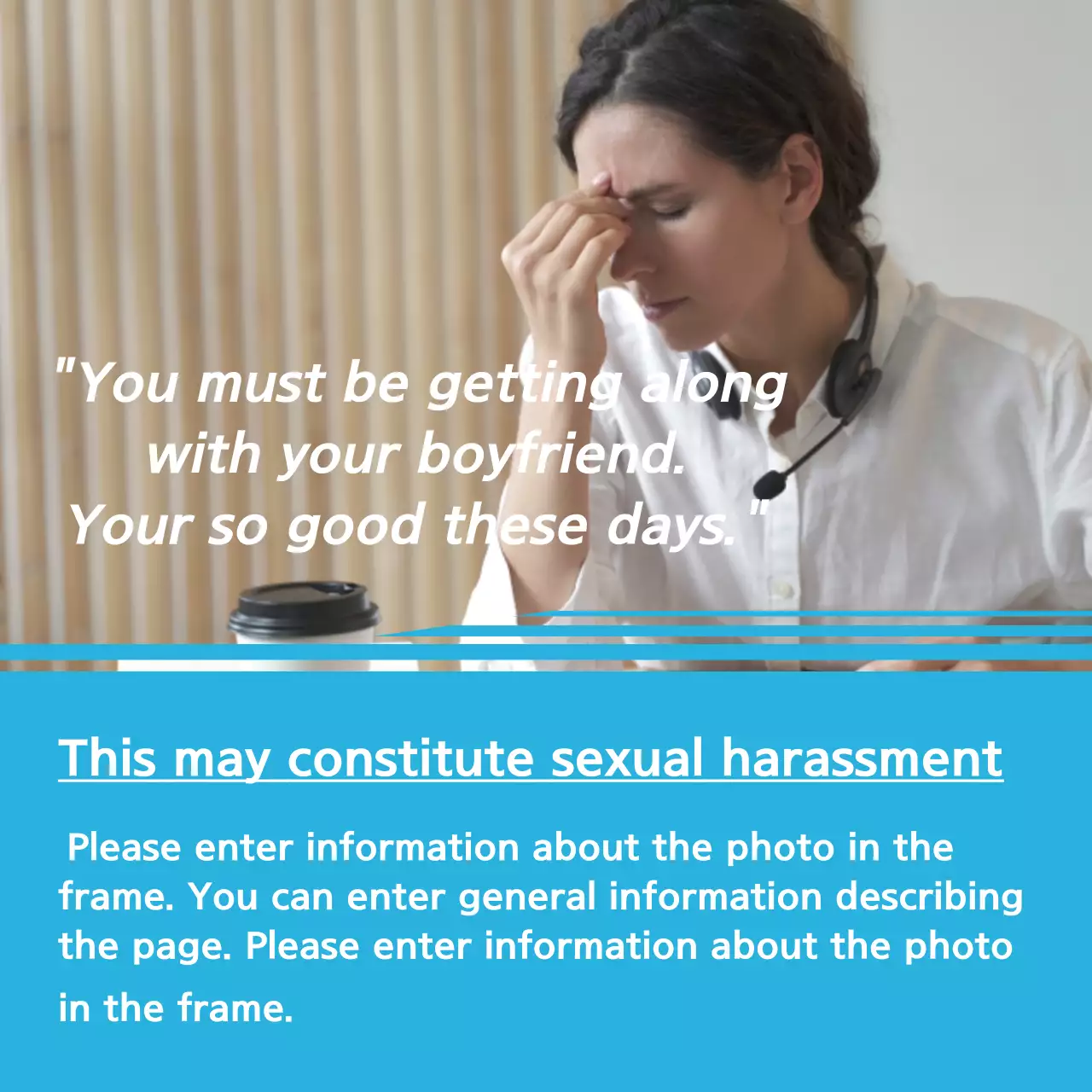 Blue Professional Harassment Checklist Instagram Carousel
