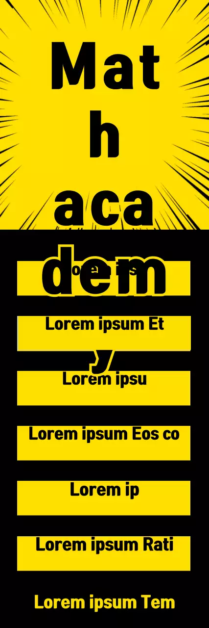 Banner de propaganda de matemática em negrito amarelo