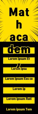 Banner de propaganda de matemática em negrito amarelo