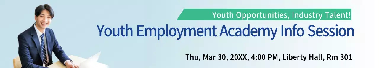 Banner de anúncio de emprego profissional azul