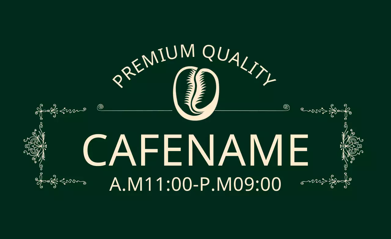 Green Vintage Cafe Advertisement Banner