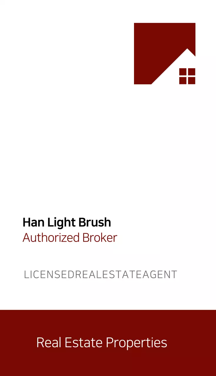 Cartão de visita imobiliário minimalista vermelho