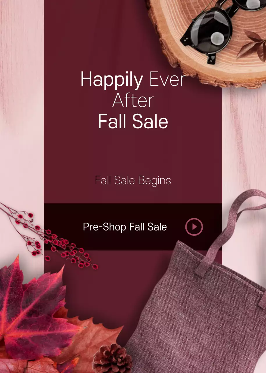 Poster Promosi Musim Gugur Maroon Elegan