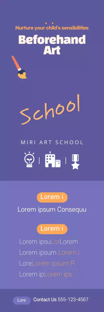 Banner de promoção de arte lúdica roxa