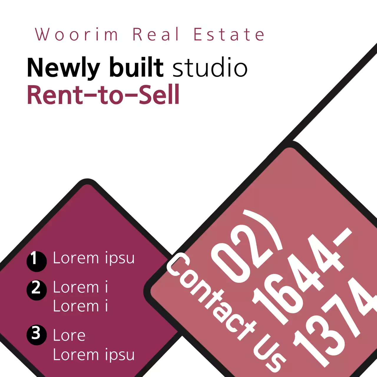 Maroon Modern Real Estate Promotion Banner