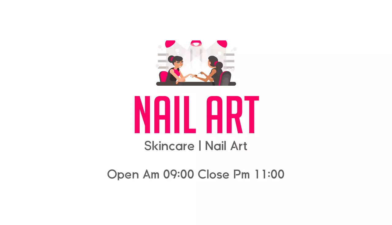 Cartão de visita promocional de unhas modernas rosa