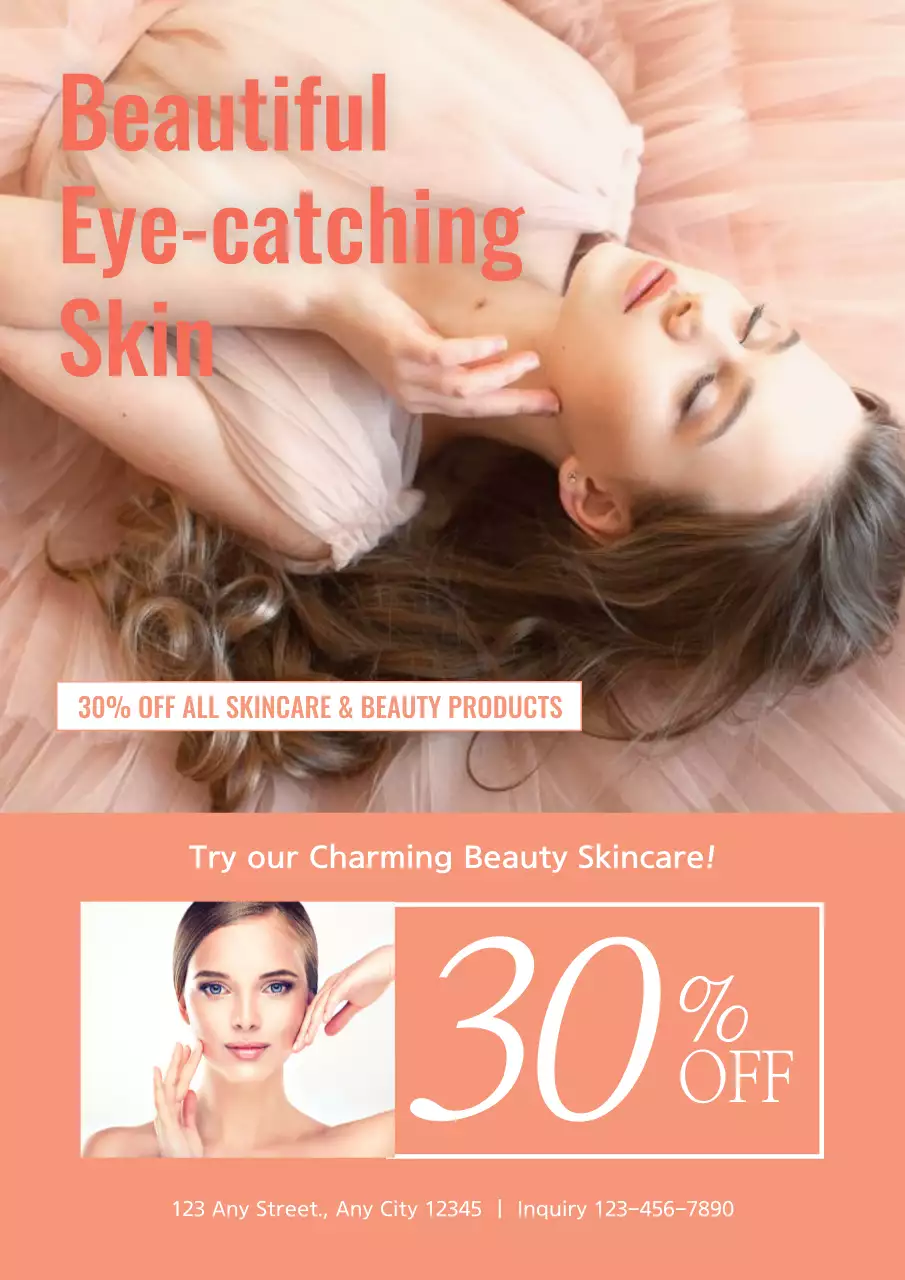 Pink Elegant Skincare Promotion Poster