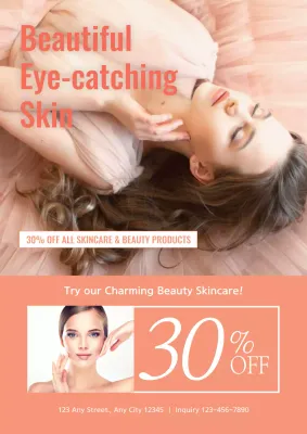 Pink Elegant Skincare Promotion Poster