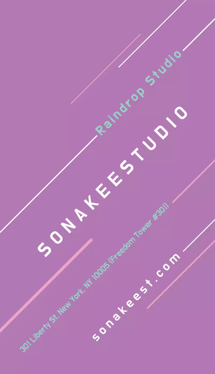 Purple Modern Studio Advertisement Business Card