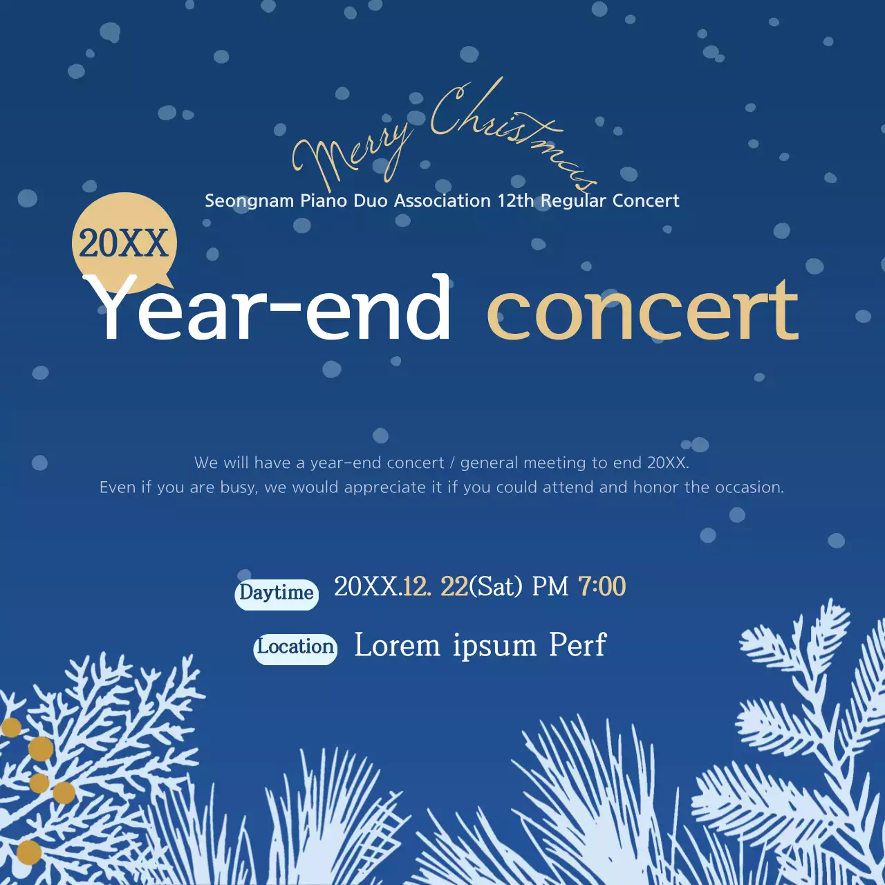 Blue Elegant Concert Invitation Banner