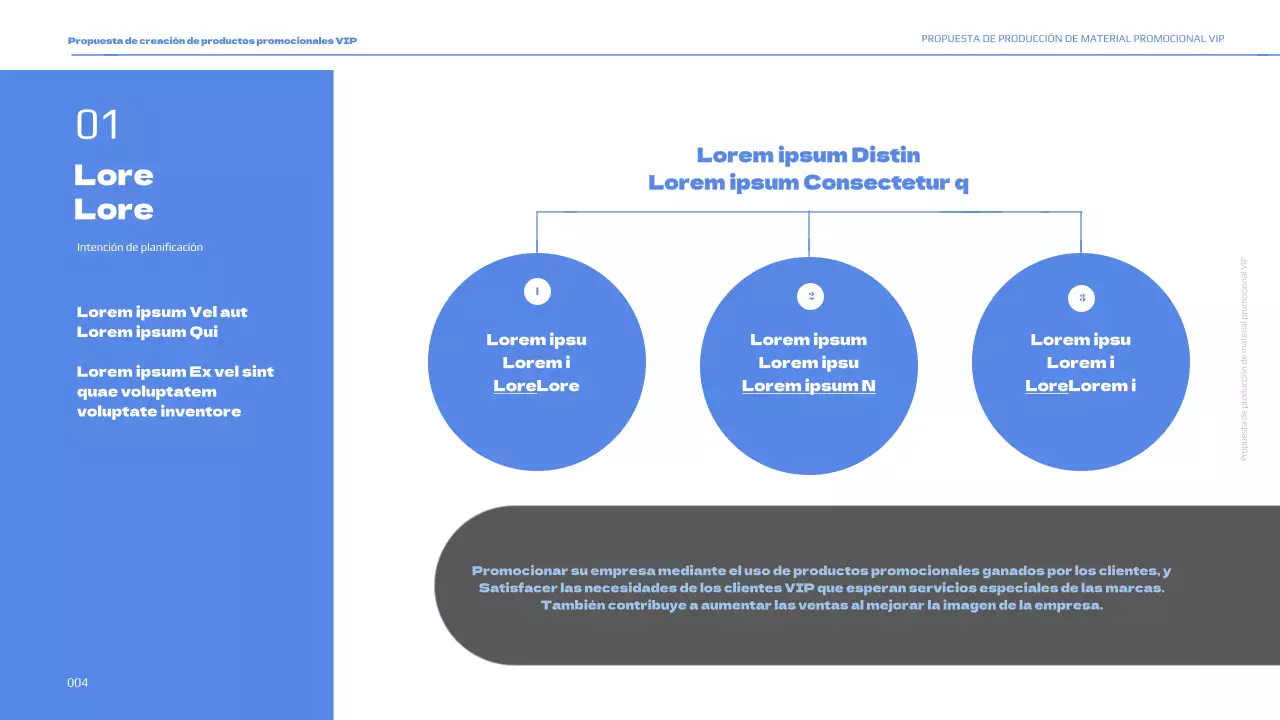 Propuesta de pieza promocional VIP en tonos azules