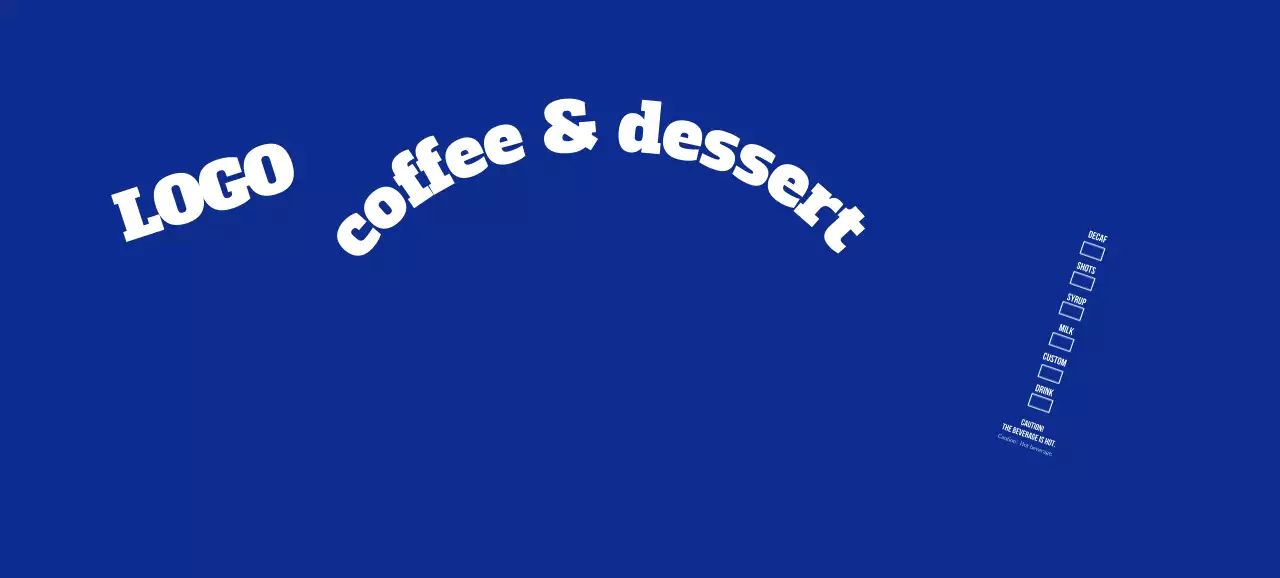 Blue simple lettering text cafe