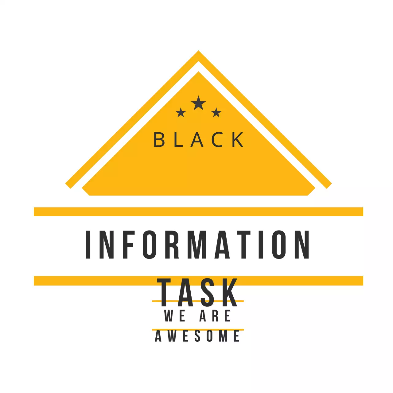 Logo thông báo thông tin hiện đại màu vàng