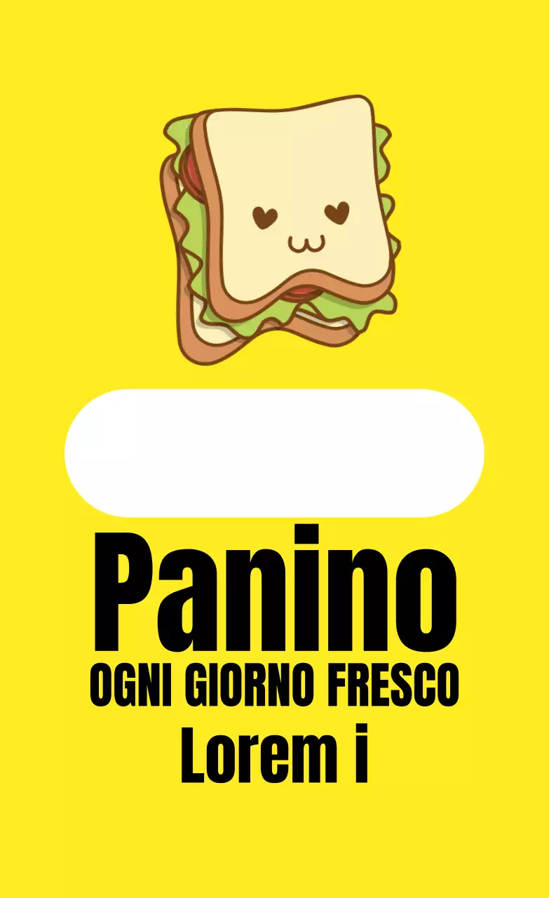 Etichette illustrate gialle per sandwich
