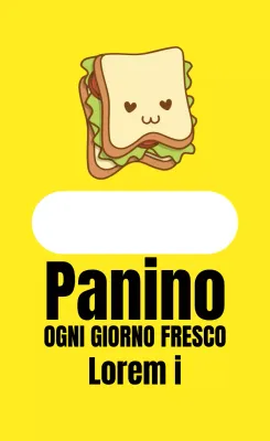 Etichette illustrate gialle per sandwich