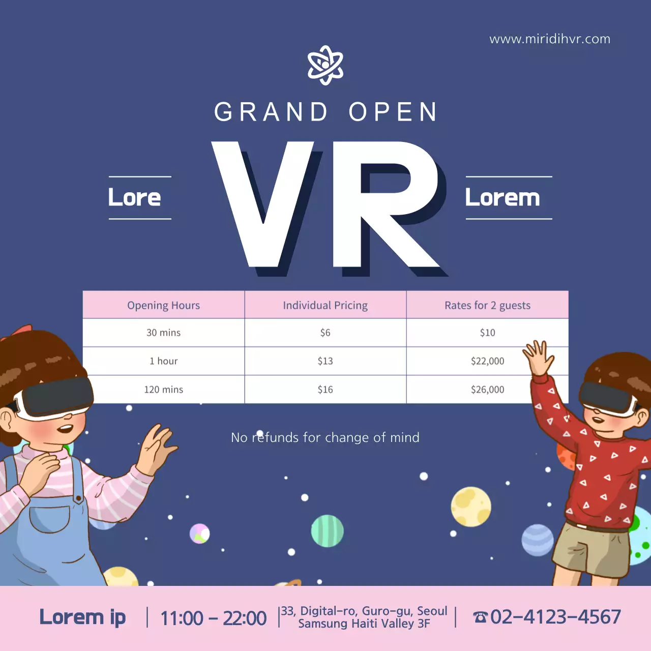 Navy Modern Vr Promotion Banner