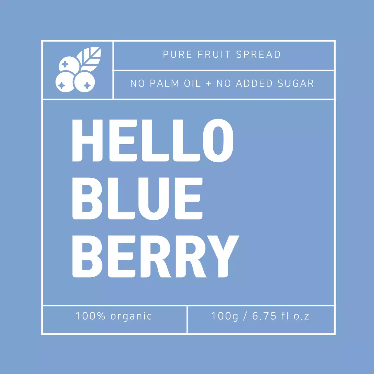 Label selai blueberry