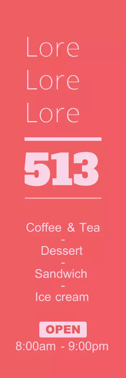 Banner promocional Coral Minimal Café