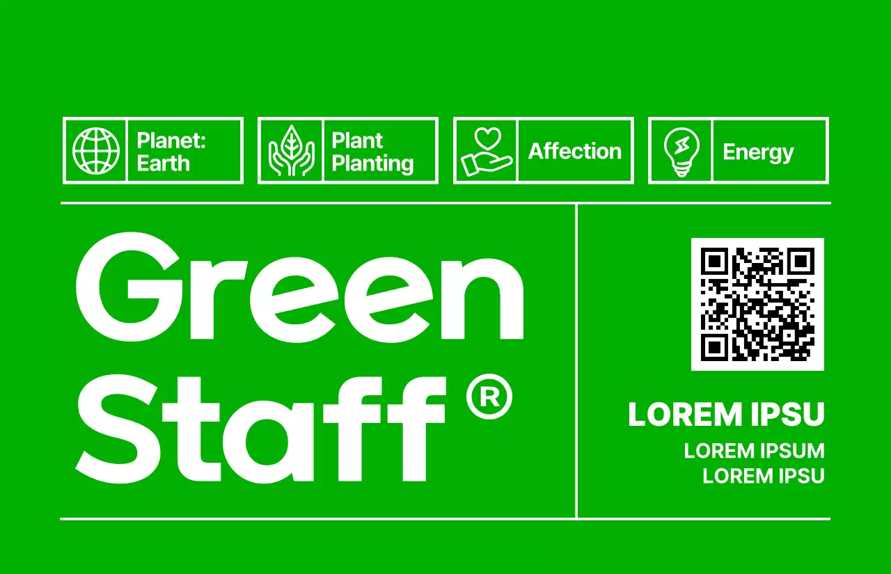 Khái niệm nhãn dán chuyển phát nhanh màu xanh lá cây và trắng nhạt nhân viên sự kiện cuộc sống xanh sinh thái 