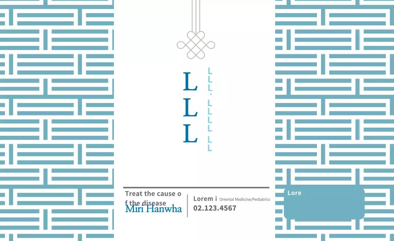 Blue traditional oriental medicine clinic advertising label