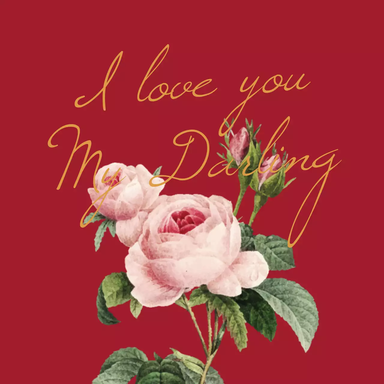 Biểu ngữ thiệp tình yêu hoa đỏ