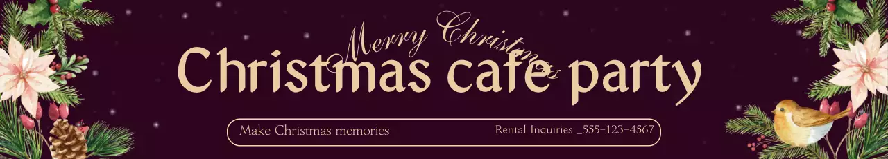 Banner promocional de Natal vintage marrom