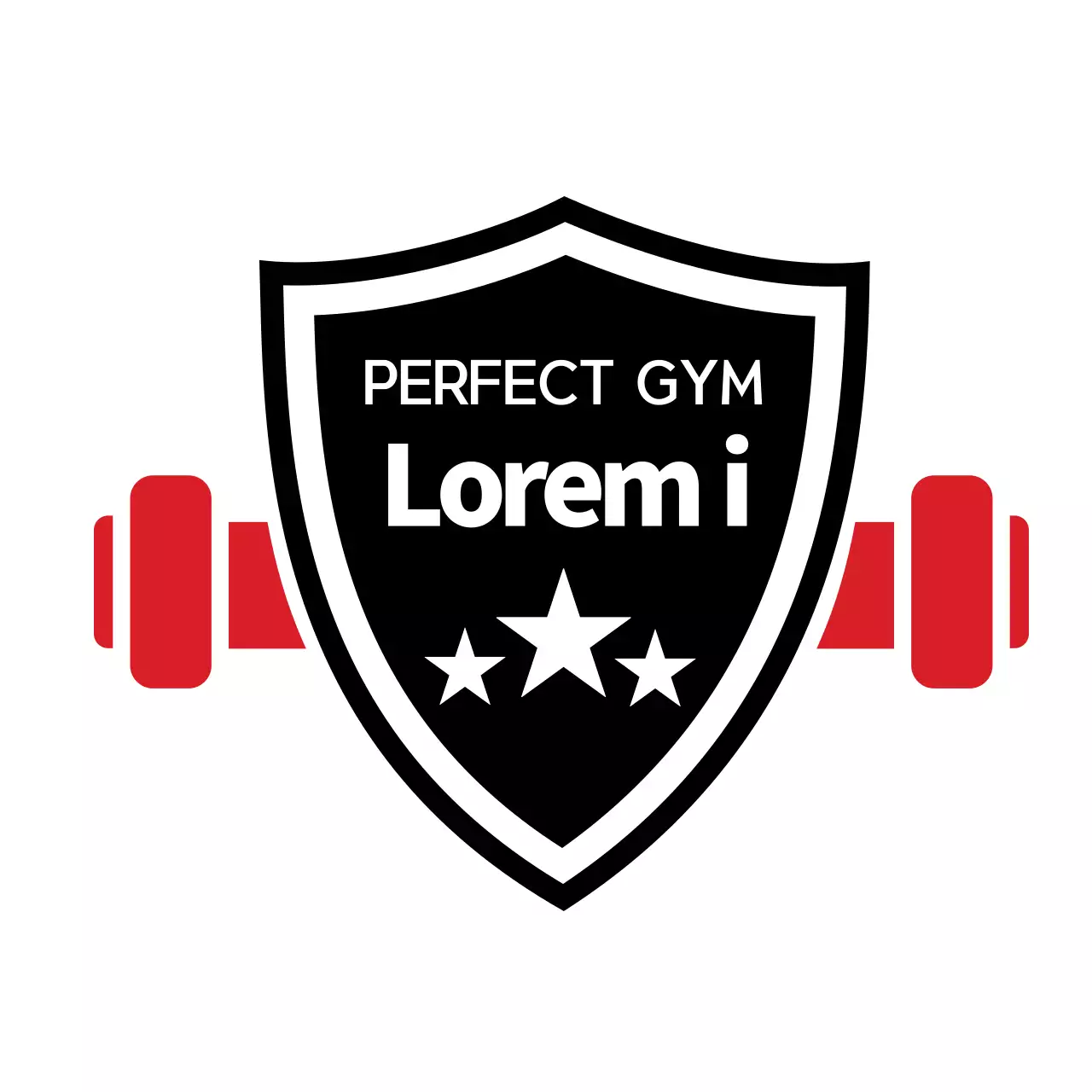 Red Modern Gym Promotion Logo