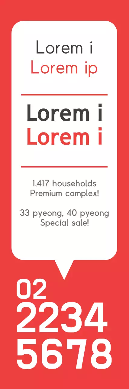 Banner de promoção de habitação minimalista vermelha