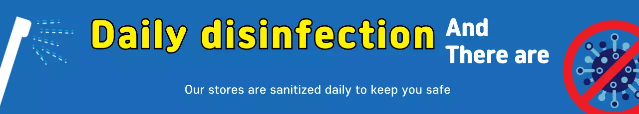 Banner de anúncio de desinfecção moderna azul