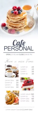 Banner de menu de café moderno branco