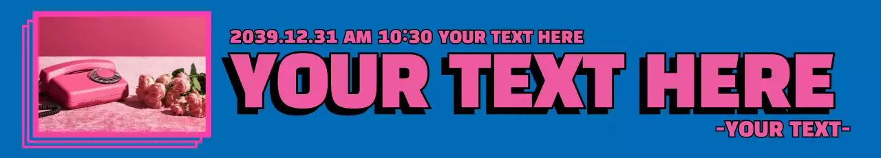 Banner de propaganda de telefone retrô rosa