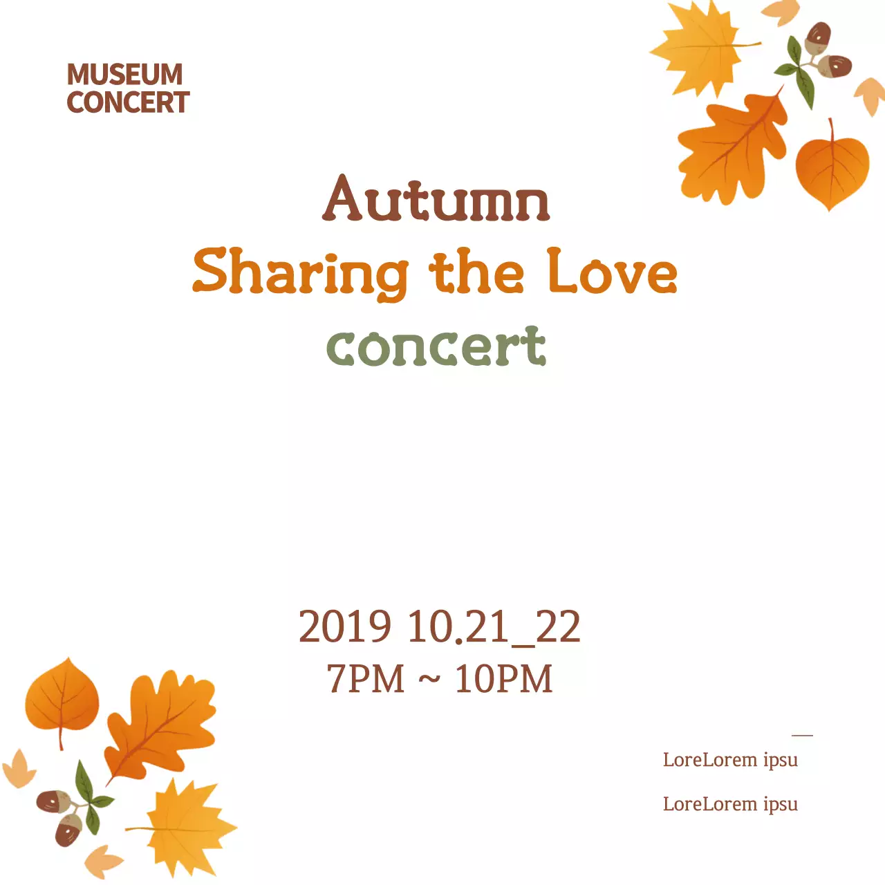 Banner de anúncio de show rústico laranja