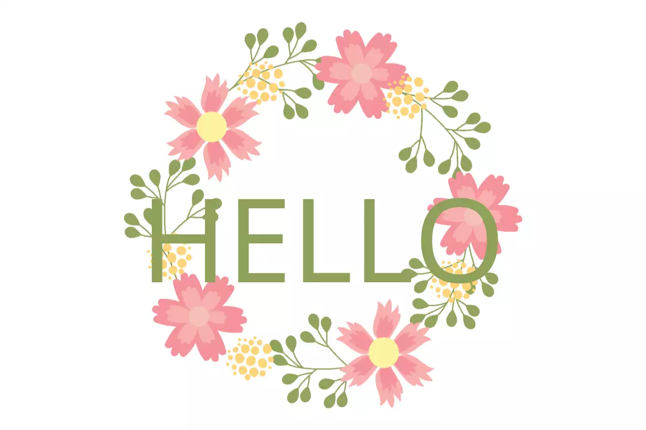 Pink Floral Greeting Card Banner