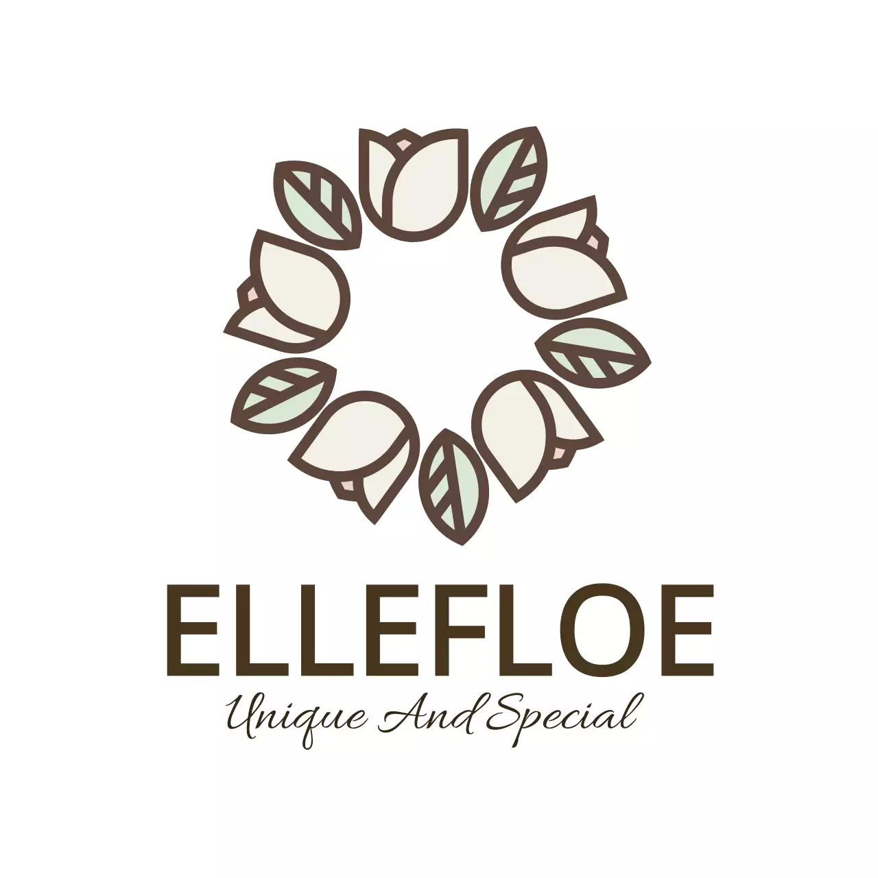 Brown Elegant Floral Logo