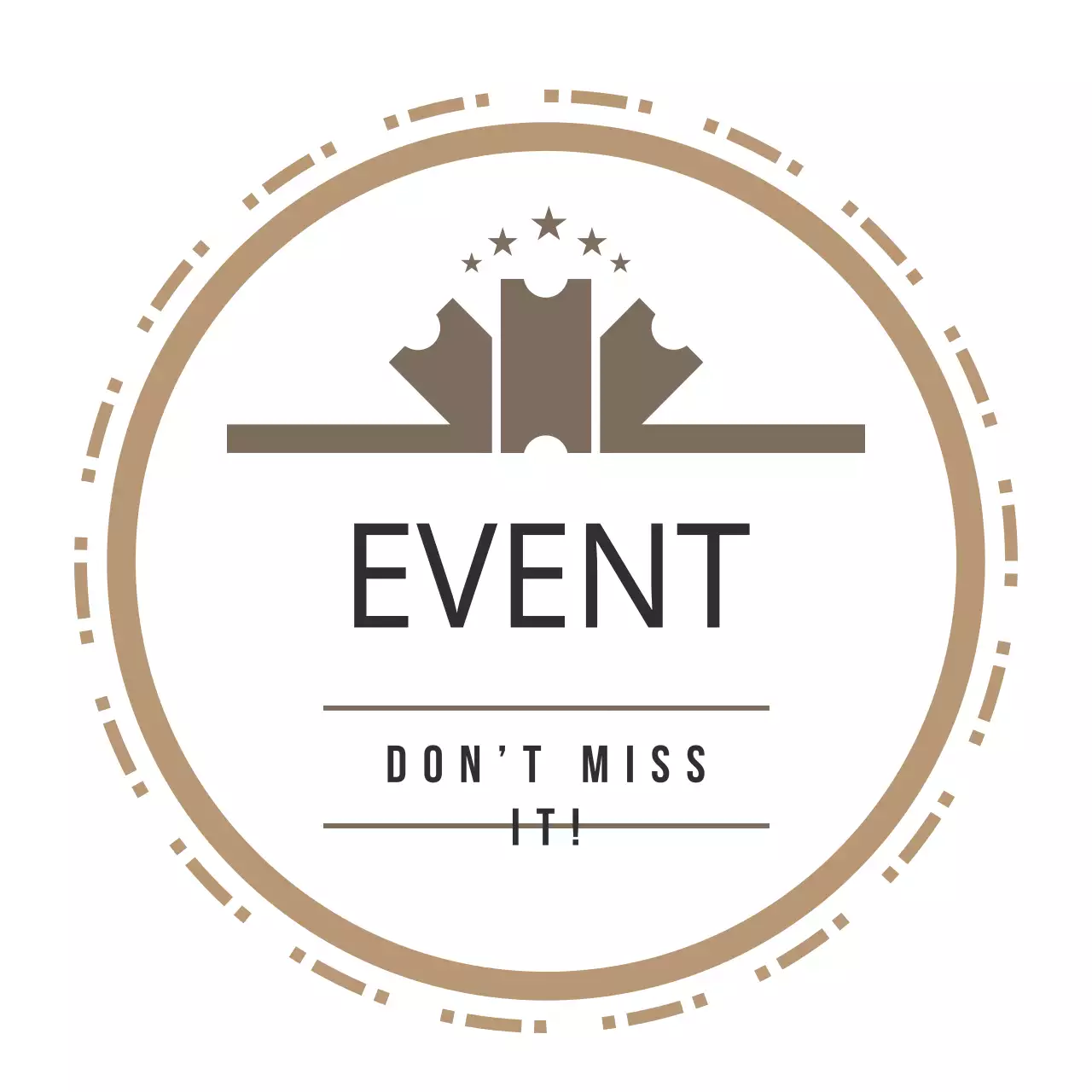 Beige Minimal Event Announcement Logo