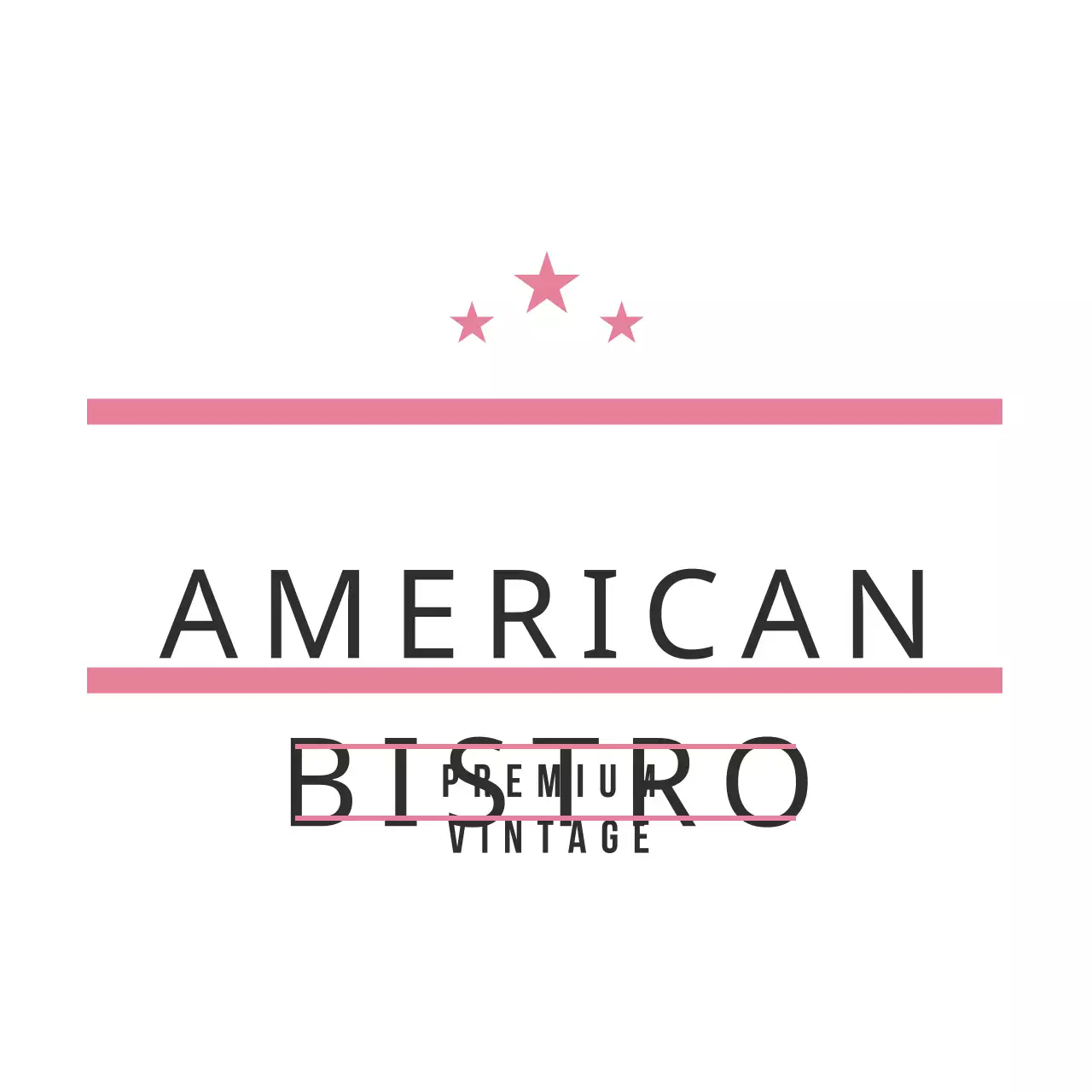 Pink Vintage Bistro Advertisement Logo