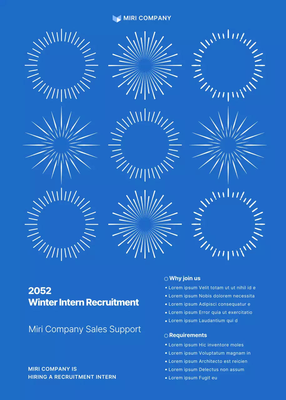 Blue Modern Recruitment Advertisement Poster