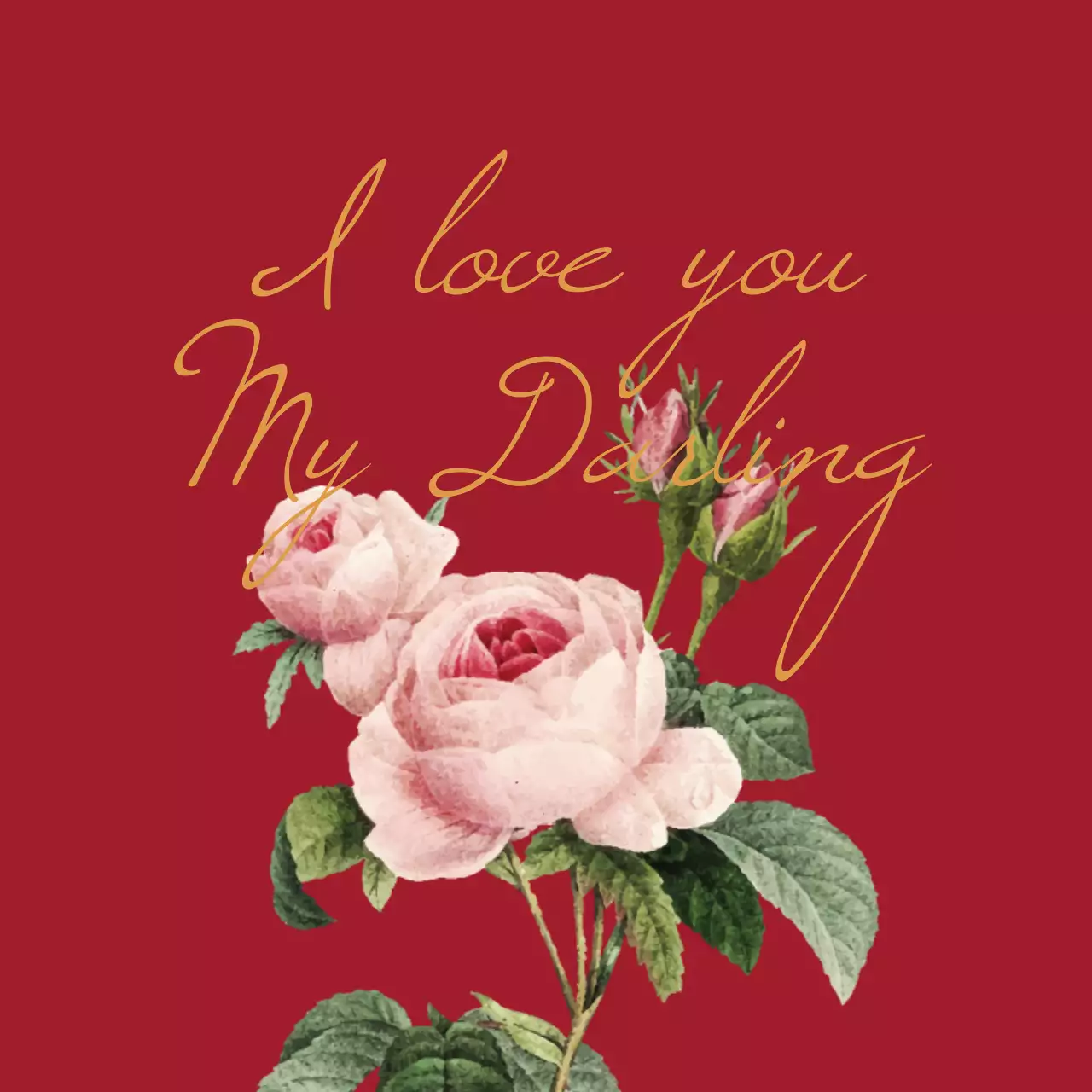 Red Vintage Love Card Banner
