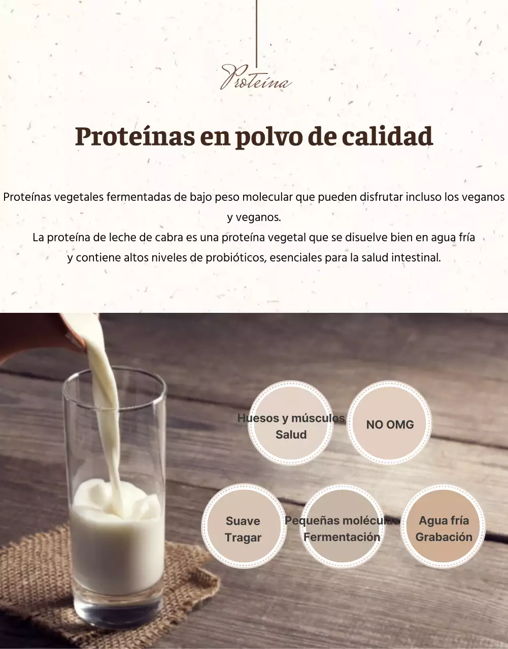 Una simple proteína en polvo de color beige (más)