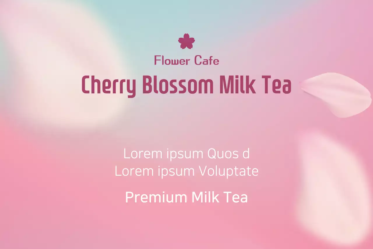 Banner promocional de chá com leite rosa elegante