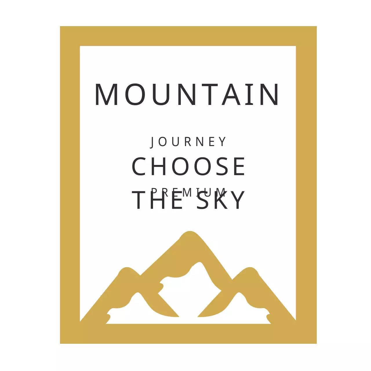 Gold Minimal Mountain Advertisement Logo