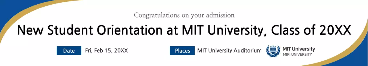 Banner de convite de orientação moderna azul