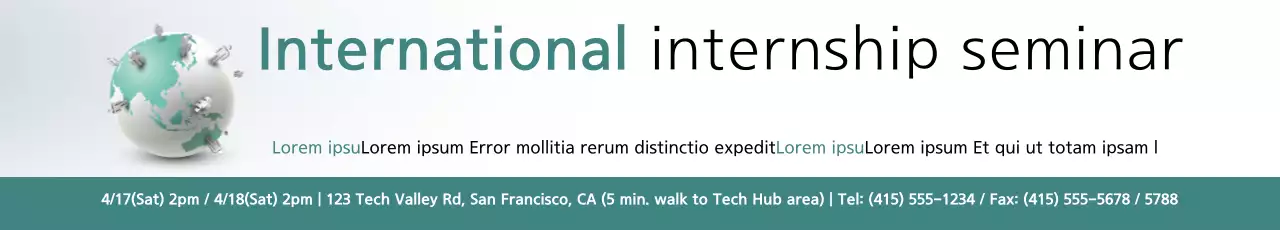 Banner de anúncio de estágio profissional Teal