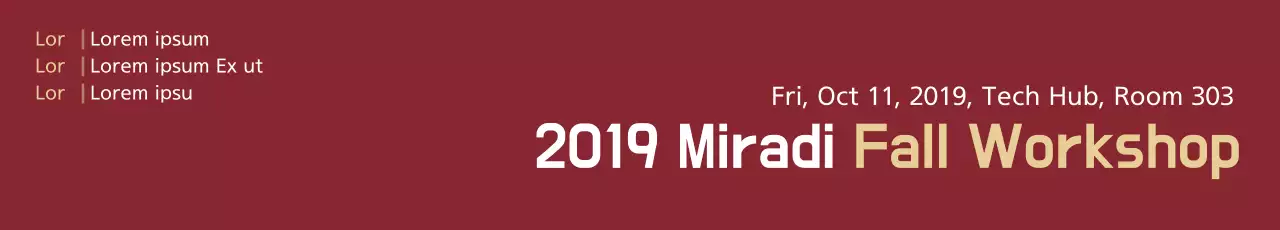 Banner de anúncio do workshop Maroon Simple