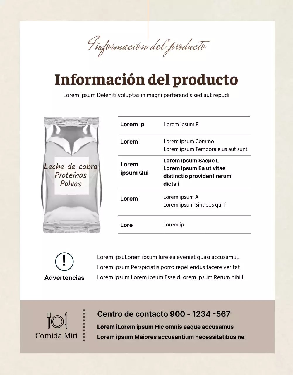 Una simple proteína en polvo de color beige (más)