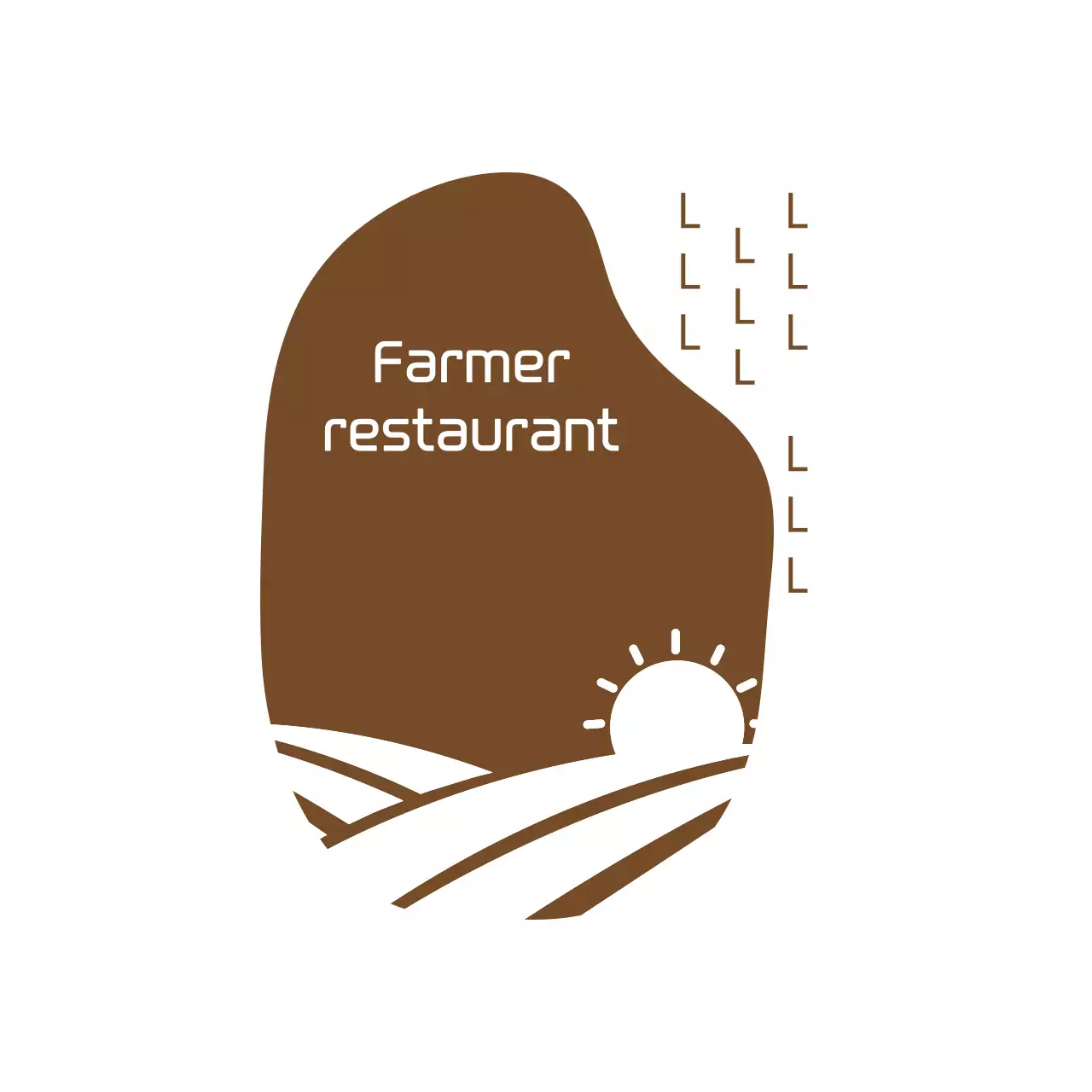 Logotipo do restaurante rústico marrom