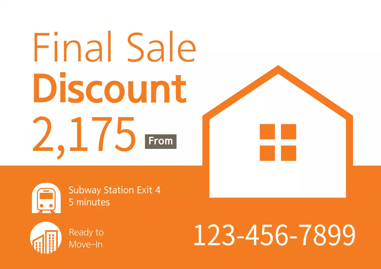 Poster Promosi Properti Modern Oranye