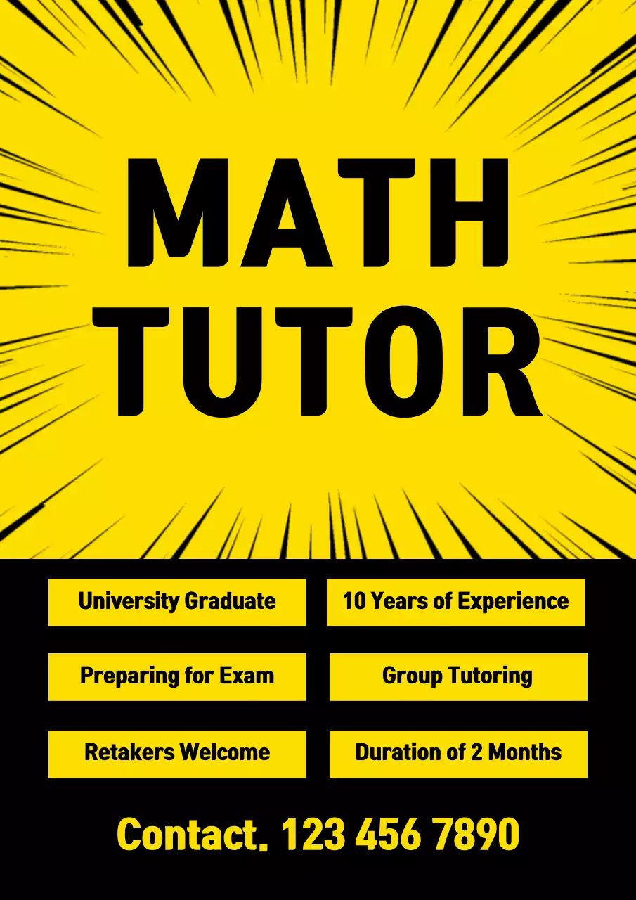 Yellow Bold Tutoring Advertisement Poster